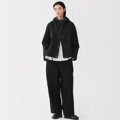 Muji Chaqueta con capucha de algodón ligero para mujer