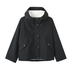 Muji Chaqueta con capucha de algodón ligero para mujer
