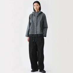 Muji Chaqueta con capucha de algodón ligero para mujer