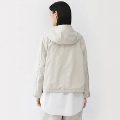 Muji Chaqueta con capucha de algodón ligero para mujer