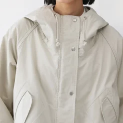 Muji Chaqueta con capucha de algodón ligero para mujer