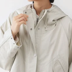 Muji Chaqueta con capucha de algodón ligero para mujer
