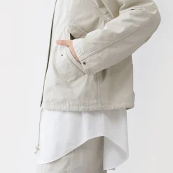 Muji Chaqueta con capucha de algodón ligero para mujer
