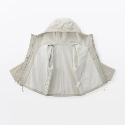 Muji Chaqueta con capucha de algodón ligero para mujer