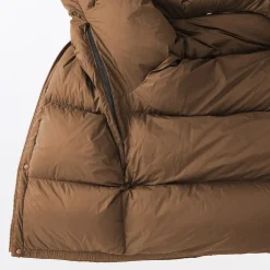 Outlet Muji Chaqueta con capucha de plumón para hombre – Marrón moka Marrón Moca