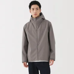 Muji Chaqueta con capucha impermeable para hombre