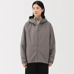 Muji Chaqueta con capucha impermeable para hombre