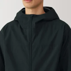 Muji Chaqueta con capucha impermeable para hombre