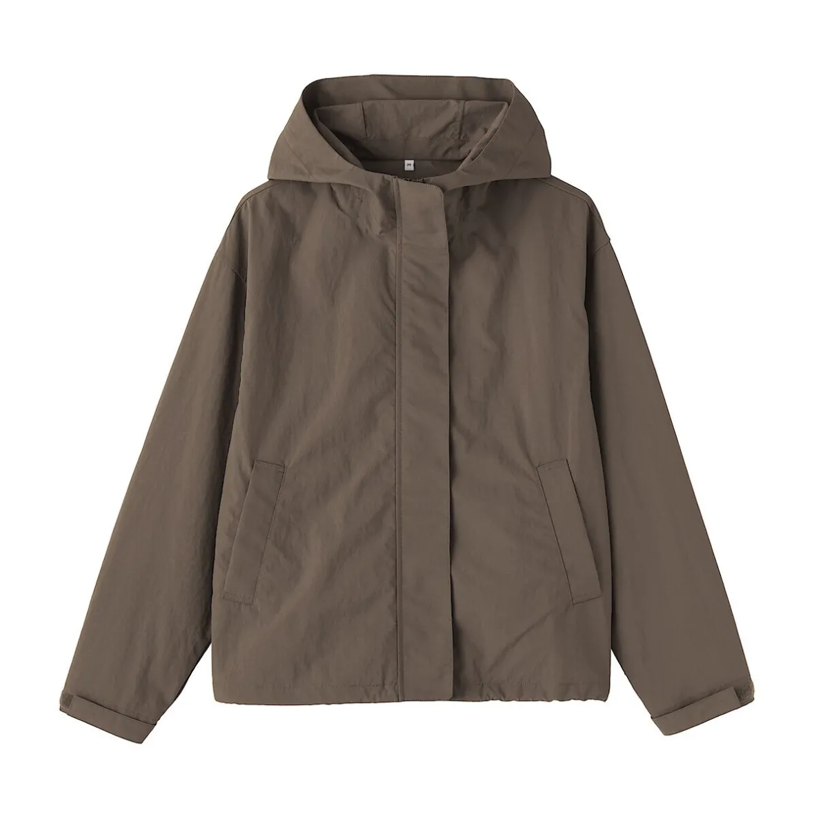 Muji Chaqueta con capucha plegable e impermeable para mujer