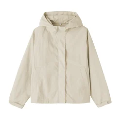 Muji Chaqueta con capucha plegable e impermeable para mujer