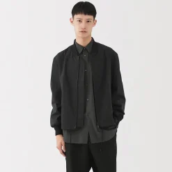 Outlet Muji Chaqueta con cremallera de poliéster repelente al agua para hombre