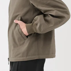 Outlet Muji Chaqueta con cremallera de poliéster repelente al agua para hombre