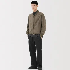Outlet Muji Chaqueta con cremallera de poliéster repelente al agua para hombre