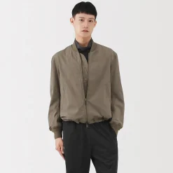 Outlet Muji Chaqueta con cremallera de poliéster repelente al agua para hombre