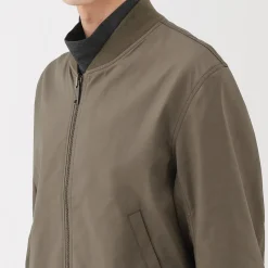 Outlet Muji Chaqueta con cremallera de poliéster repelente al agua para hombre