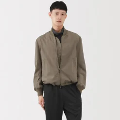Outlet Muji Chaqueta con cremallera de poliéster repelente al agua para hombre
