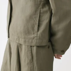 Clearance Muji Chaqueta corta de lino y lyocell para mujer