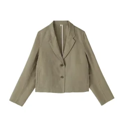 Clearance Muji Chaqueta corta de lino y lyocell para mujer