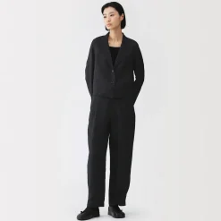 Clearance Muji Chaqueta corta de lino y lyocell para mujer