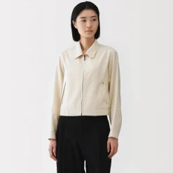 Hot Muji Chaqueta corta de mezcla de rayón para mujer