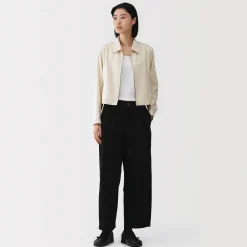 Hot Muji Chaqueta corta de mezcla de rayón para mujer
