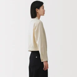 Hot Muji Chaqueta corta de mezcla de rayón para mujer