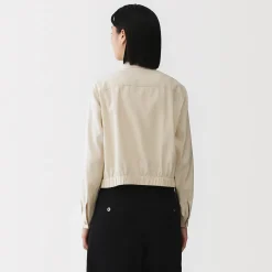 Hot Muji Chaqueta corta de mezcla de rayón para mujer