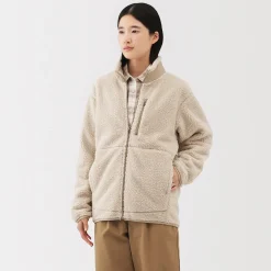 Sale Muji Chaqueta de forro polar de poliéster reciclado para hombre