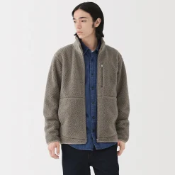 Sale Muji Chaqueta de forro polar de poliéster reciclado para hombre