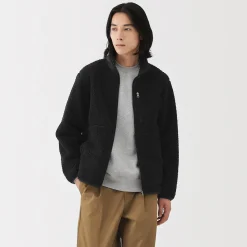 Sale Muji Chaqueta de forro polar de poliéster reciclado para hombre
