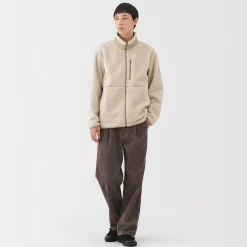 Sale Muji Chaqueta de forro polar de poliéster reciclado para hombre