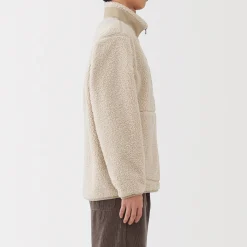 Sale Muji Chaqueta de forro polar de poliéster reciclado para hombre
