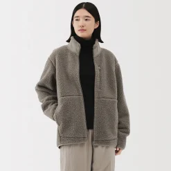Sale Muji Chaqueta de forro polar de poliéster reciclado para hombre