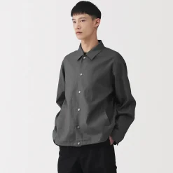 Sale Muji Chaqueta de lino con cordón para hombre