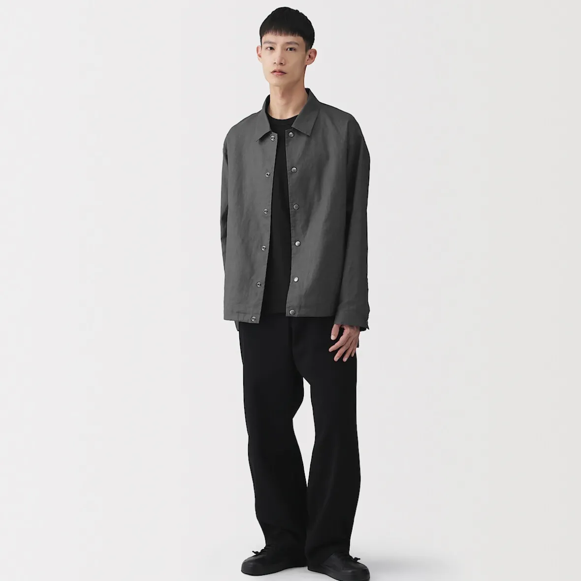 Sale Muji Chaqueta de lino con cordón para hombre
