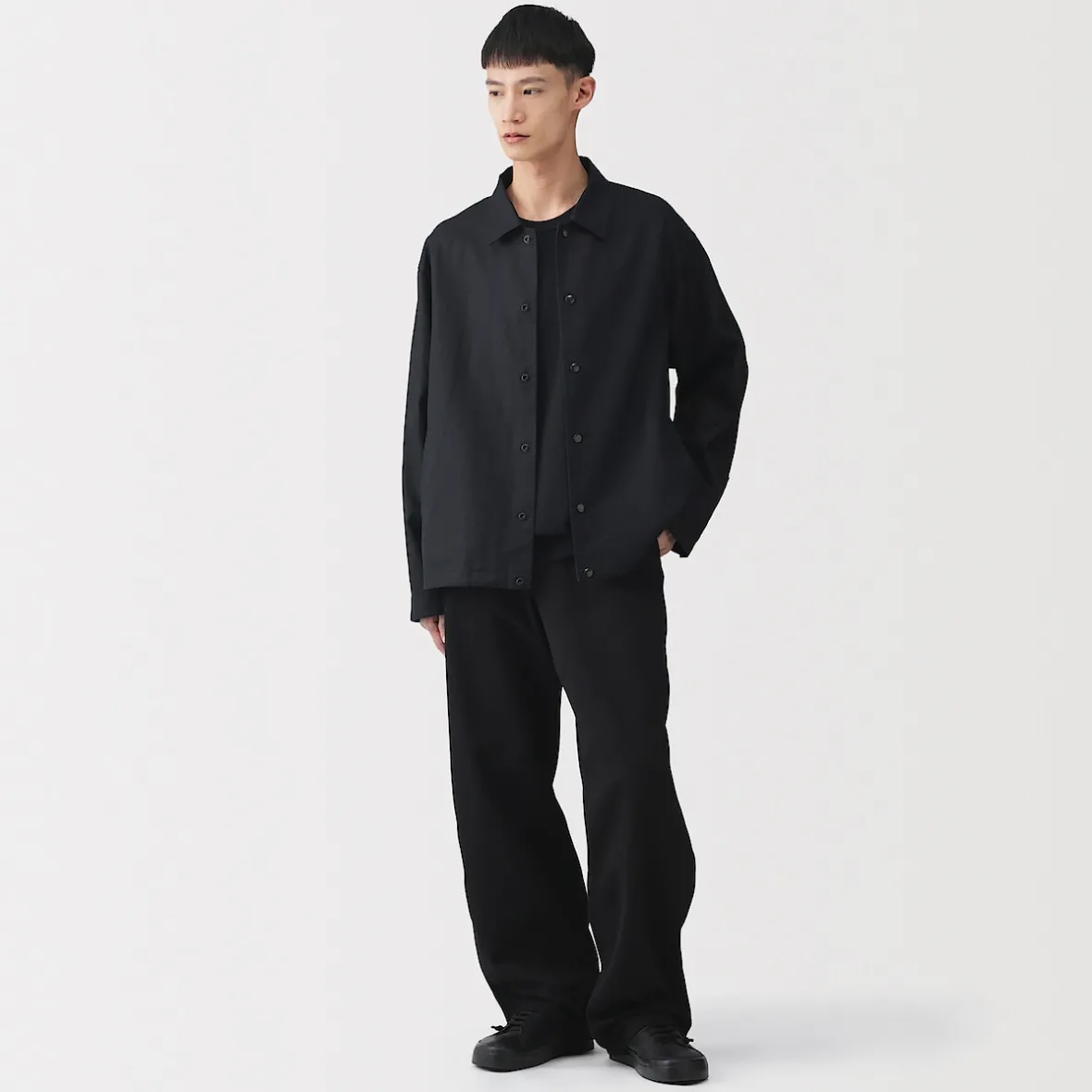 Sale Muji Chaqueta de lino con cordón para hombre