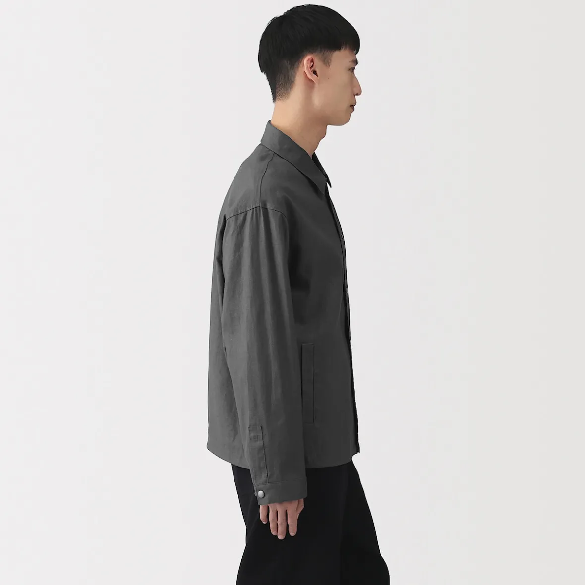Sale Muji Chaqueta de lino con cordón para hombre
