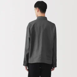 Sale Muji Chaqueta de lino con cordón para hombre