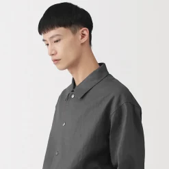 Sale Muji Chaqueta de lino con cordón para hombre