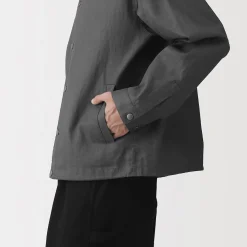 Sale Muji Chaqueta de lino con cordón para hombre