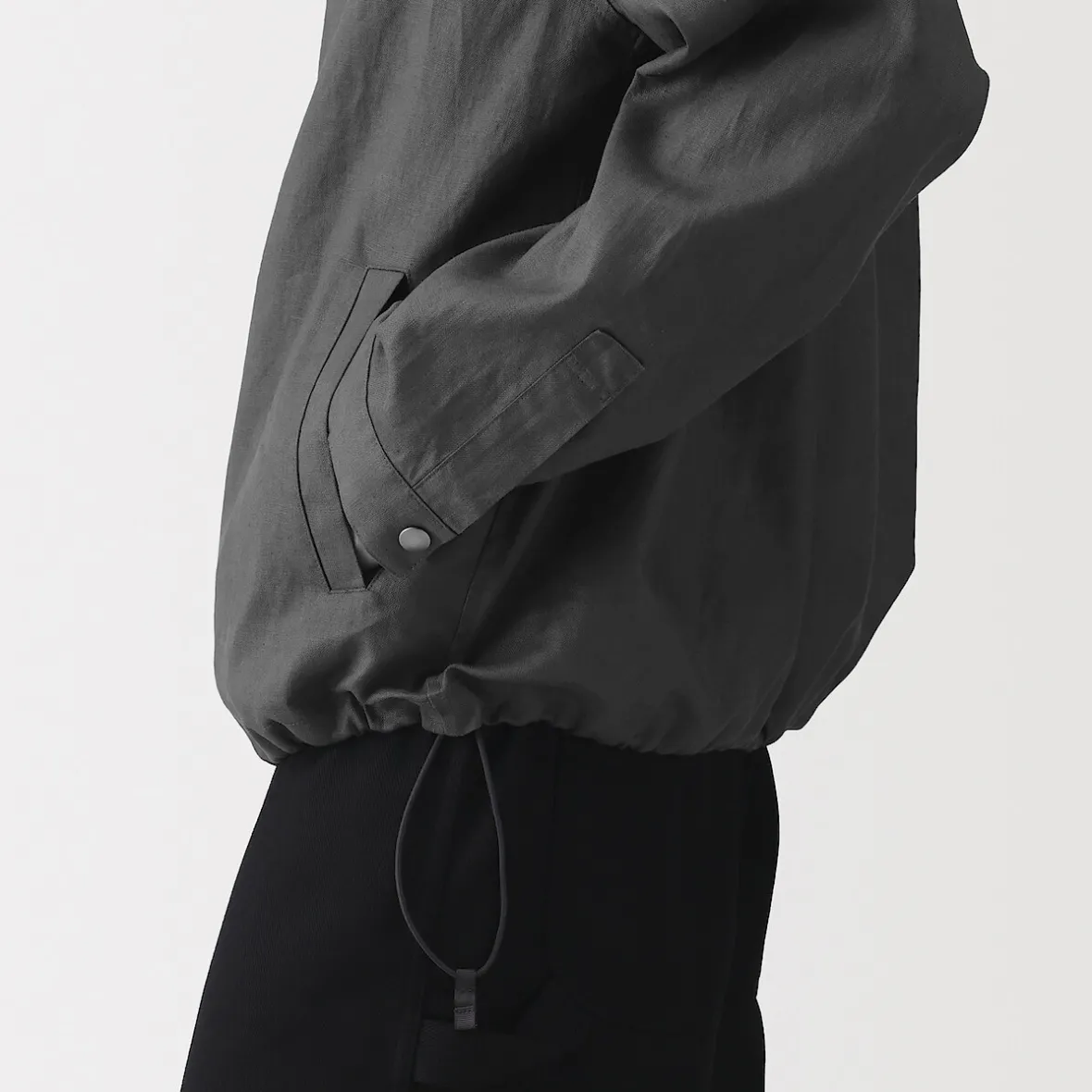 Sale Muji Chaqueta de lino con cordón para hombre