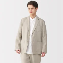 Clearance Muji Chaqueta de lino para hombre