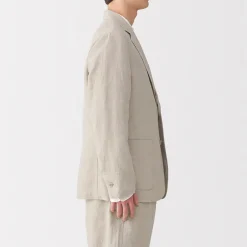 Clearance Muji Chaqueta de lino para hombre
