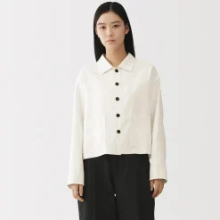 New Muji Chaqueta de lino para mujer