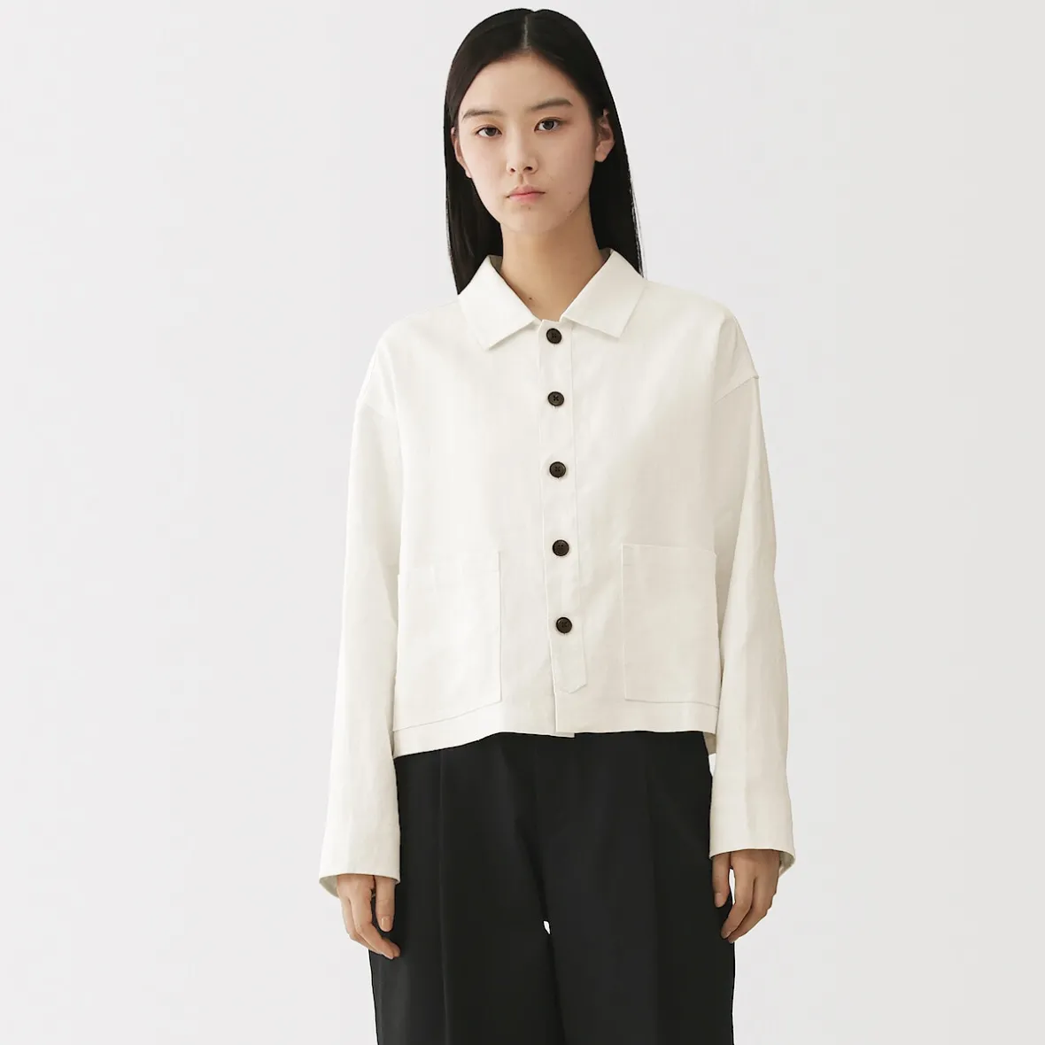 New Muji Chaqueta de lino para mujer