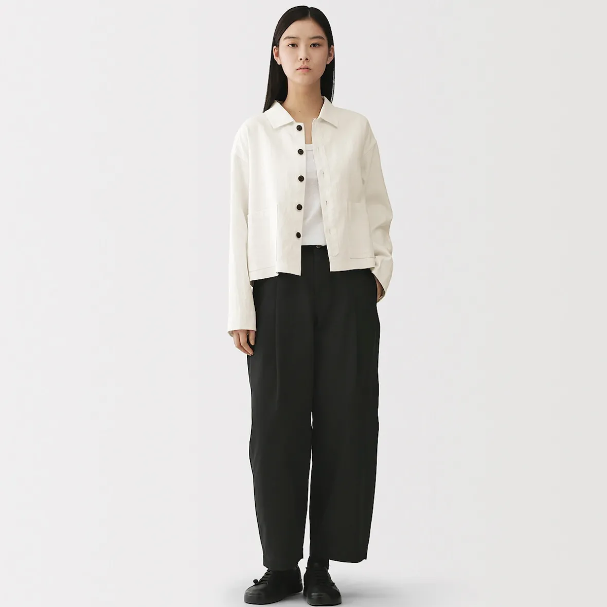 New Muji Chaqueta de lino para mujer