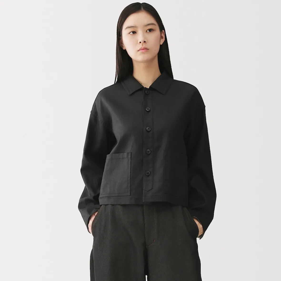 New Muji Chaqueta de lino para mujer