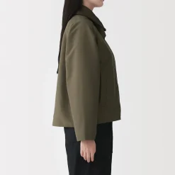 Online Muji Chaqueta de pana con cuello alto repelente al agua para mujer