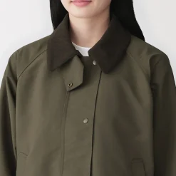 Online Muji Chaqueta de pana con cuello alto repelente al agua para mujer