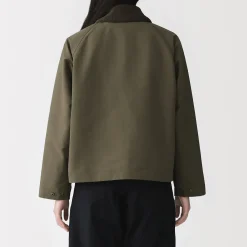 Online Muji Chaqueta de pana con cuello alto repelente al agua para mujer